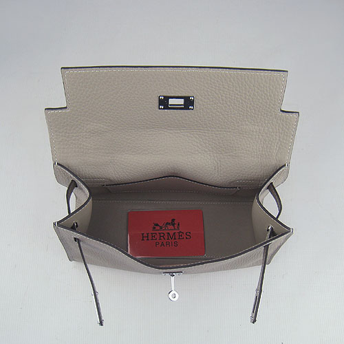 AAA Hermes Kelly 22 CM France Leather Handbag Grey H008 On Sale - Click Image to Close